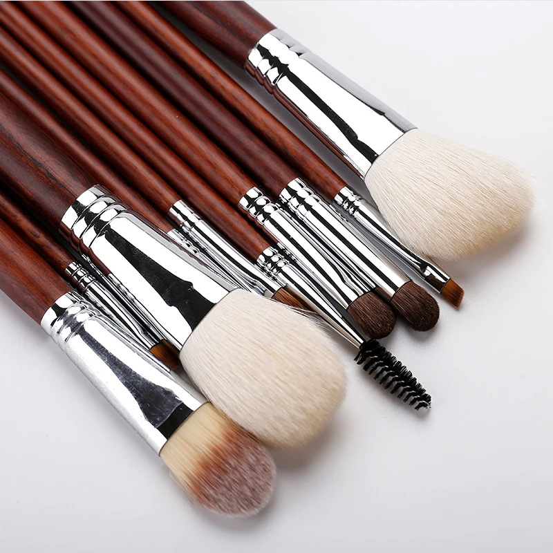 Ensemble de pinceaux de maquillage, 10 pièces, avec poudre, pinceaux pour fard à paupières et poils naturels, pour outils de beauté professionnels