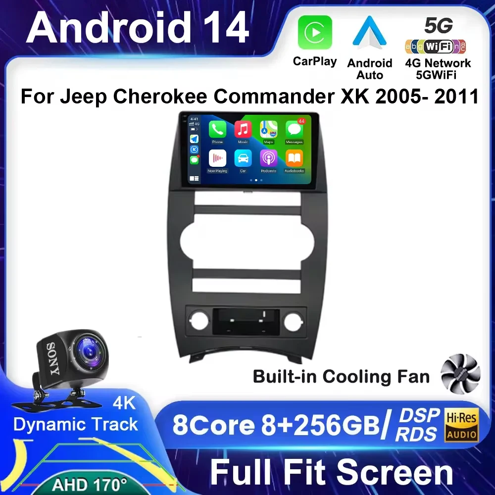 

Android 14 Carplay Auto For Jeep Cherokee Commander XK 2005 2006 2007 2008 2009 2010 2011 Car Radio Multimedia Player GPS Stereo