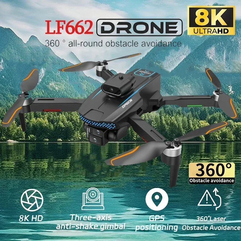 LF662 Drone 8K Professional HD Dual Camera Rc Dron Brushless 360 ° Foldable Obstacle Quadcopte 5G WIFI Photography Mini RC Dron