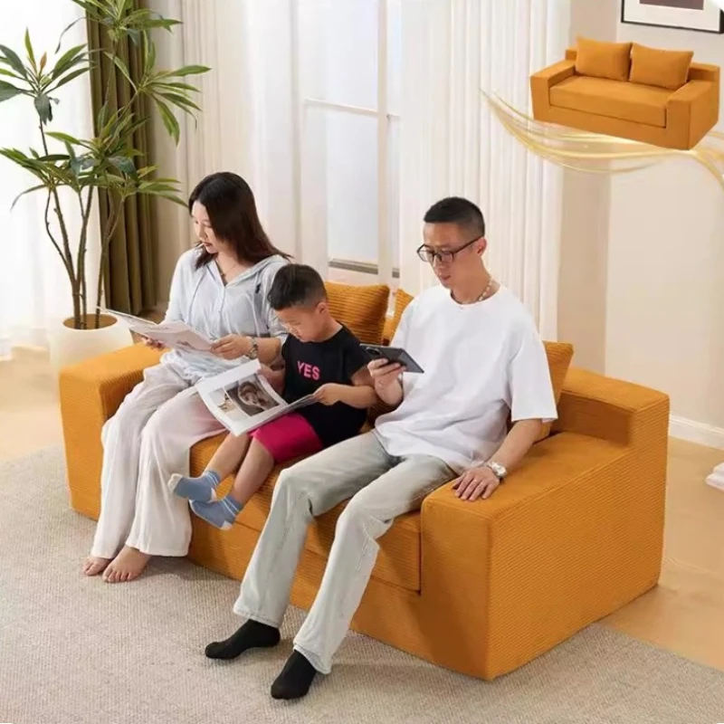 

Cloth Vacuum Compressed Sofa Armchair Living Room Folding Lounge Relaxing Sofa Bed Straight Row Lounge Modern Home Furniture