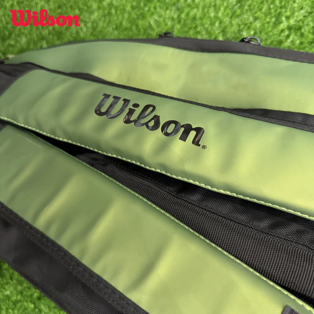 Wilson Blade Super Tour V8 Large Space 9 Pack Tennis Bag Green Professional Equipment Racquet Bag for Tennis Racket WR8016701001