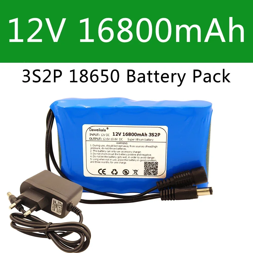 12V 18650 Battery pack 16800mAh 18650 Rechargeable batteries 12.6V PCB Lithium Battery pack Protection Board 12.6V 1A Charger