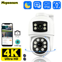 4K 8MP PTZ IP Camera with Dual Lens Dual Screen Outdoor Color Night Vision Human Detection POE Onvif ICSEE Surveillance Camera