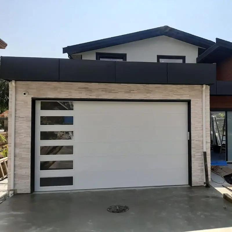 Villa Surface Polished Aluminum Alloy Garage Door Rainproof Rustproof Heavy Duty Garage Door APP Activation Electric Garage Door