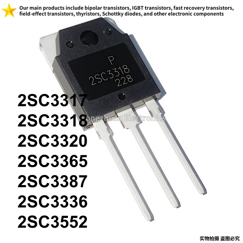 10PCS 2SC3317 2SC3318 2SC3320 2SC3365 2SC3387 2SC3336 2SC3552 TO-3P C3317 C3318 C3320 C3365 C3387 C3336 C3552 transistor de potência