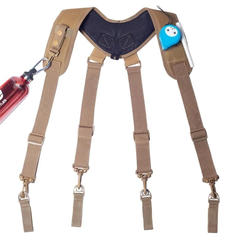 Convenient Men Suspenders Tactical-Suspenders for w/ Adjustable Shoulder Pads Keychain Heavy Duty Belt Harness Combat To
