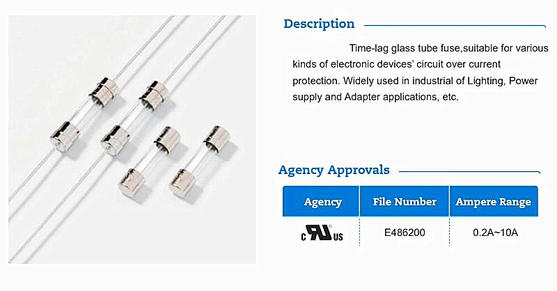 20 Stück/Lot 5*20mm T315mA T0.315A 250V Langsam-Auslösende Glasrohr-Sicherung 5x20 0.315A Glassicherung 5mm*20mm – Detail 1