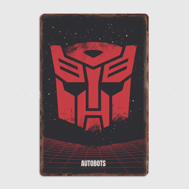 Optimus Prime Autobots культовый значок, плакат с принтом, настенное искусство, металлический клубный бар, винтажный гараж, сад, жестяная вывеска, декор, украшение комнаты