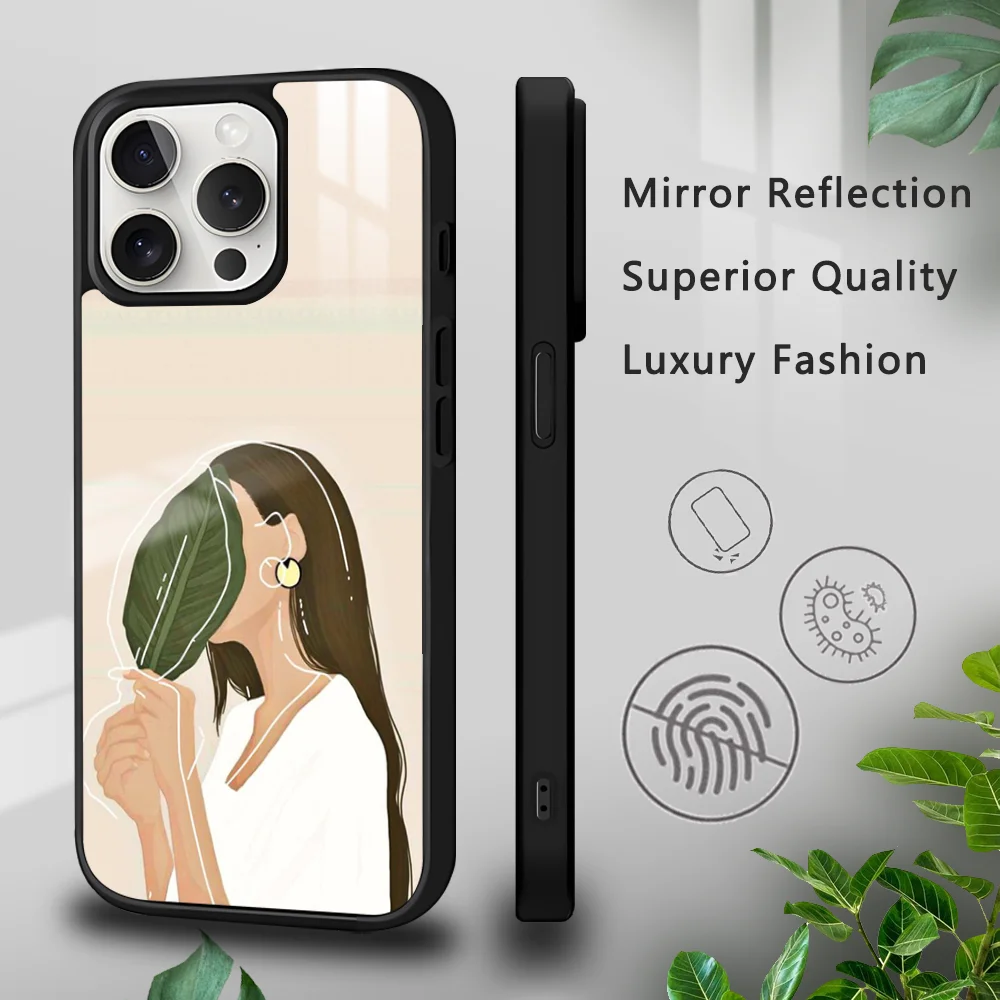 Classics Minimalism Phone Case For iPhone 15 14 13 12 11 Pro Xs Max Mini XR X 7 8 Plus Deluxe Mirror Hard Sole Shock Proof