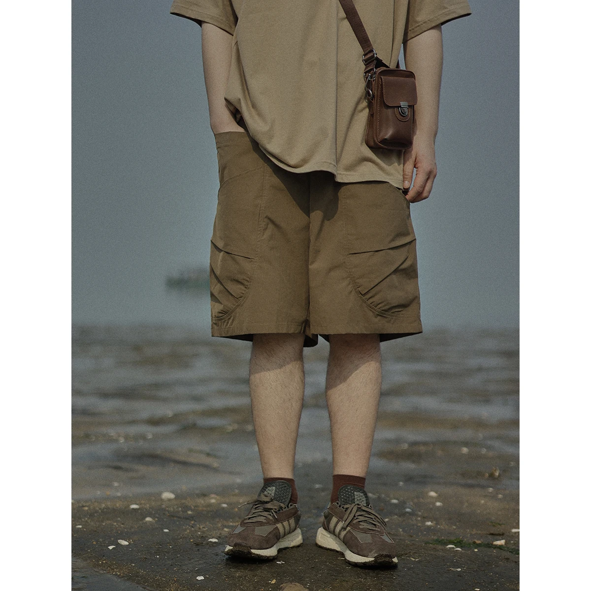 

Loose Fit Youth Workwear Shorts Men's Outdoor Three-Dimensional Cutting Pocket Summer Casual Straight Leg Five-Quarter Pants