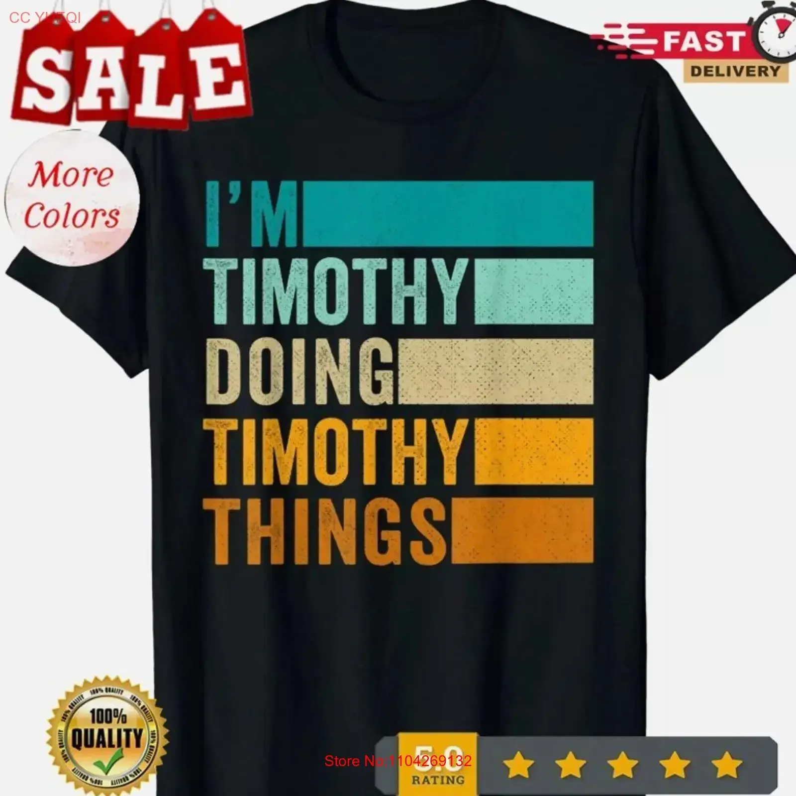 I'm Timothy Doing Things Funny Forename First Name T Shirt  vintage Washed Unisex fashion Slightly streetwear Stretched