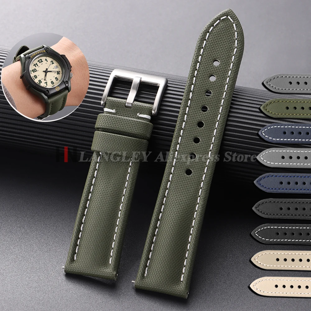 Wasserdichtes Segeltuch-Uhrenarmband, Premium-Segeltuchbänder, 18 mm, 19 mm, 20 mm, 21 mm, 22 mm, langlebiges Nylon-Schnellverschluss-Armband, Armband