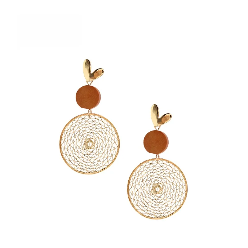 

Sumni Chinese Style Hollow out Women's Earrings Simple Beauty Retro Hong Kong Style Ethnic Trendy Spring Summer Fashion Jewelry