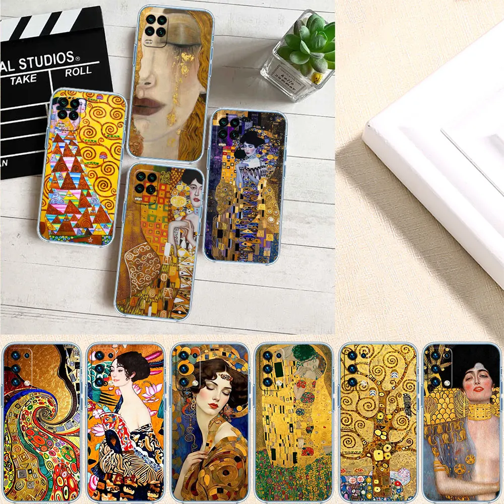 BF67 Gustav Klimt carcasa suave transparente funda de teléfono para Motorola Moto G7 G8 G9 G84 G85 G73 G24 G15 Z2 Play Power Plus