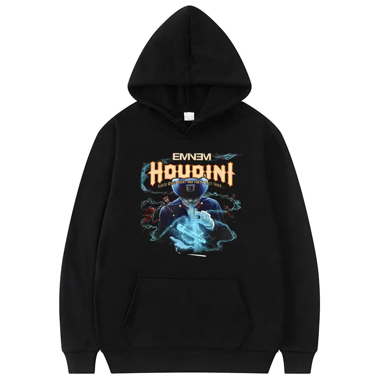 

Rapper Eminem Houdini Guess Who's Back and For My Last Trick Hoodie Men Women Hip Hop Oversized Sweatshirt Male Fleece Hoodies