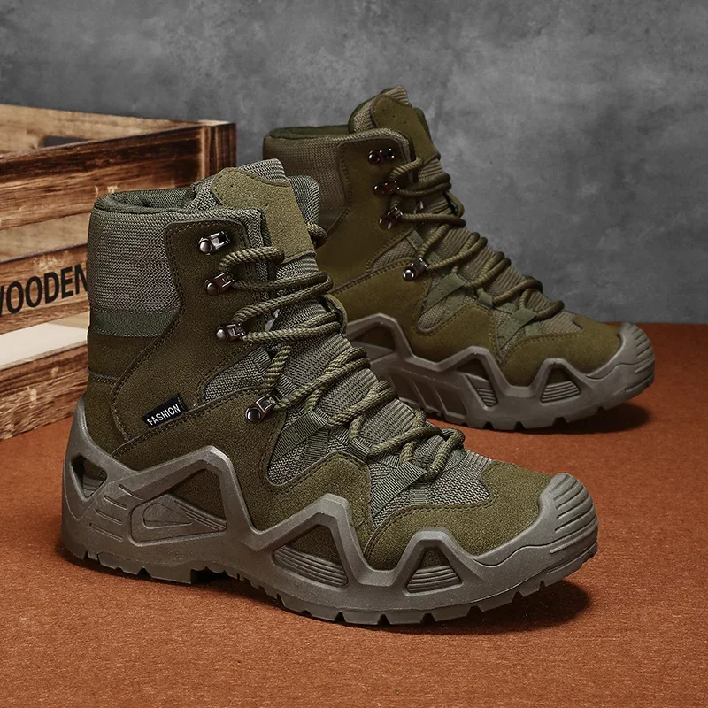 Men's Outdoor Hiking Shoes Hiking Boots Men Tactical Military Boots Denim Safety Work Shoes Outdoor Hiking Boots Training Shoes