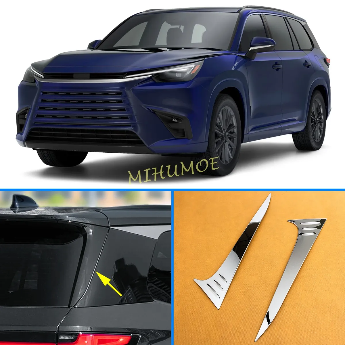 

For Lexus TX 350 500h TX350 TX500h 2024 2025 Exterior Rear Window Windscreen Spoiler Cover Trims Stainless Steel Car Styling