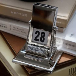 Scandinavian Simple Desktop Home Furnishings Rotating Calendar Metal Desk Calendar Creative Perpetual Calendar Decorations