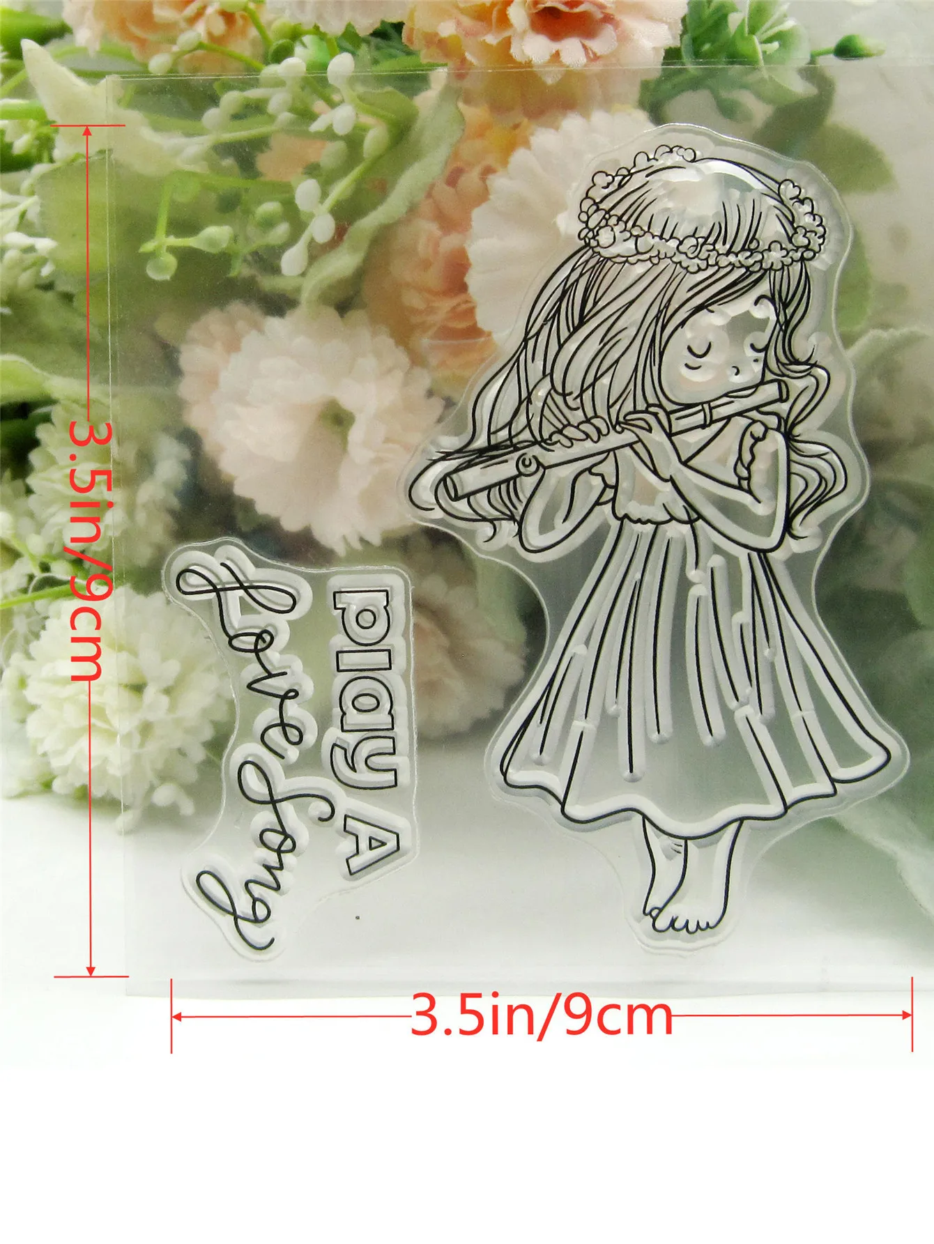 Played The Flute Girl Transparent Silicone Rubber Stamp And Metal Die Sheet Cling Scrapbooking DIY Cute Pattern Photo Album