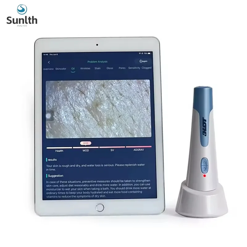 Phone and Tablet Use Wifi Connect Scalp/Skin /Hair Follicle Detector Skin Analyzer Rechargeable UV Testing Analysis Magnifier