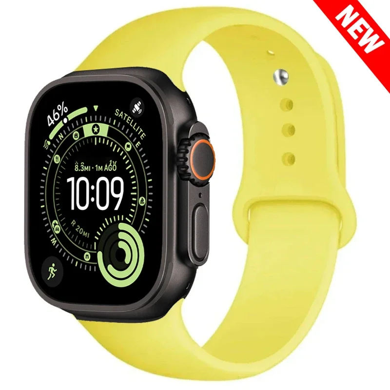 Apple Watchバンド用ストラップ 46mm 42mm 45mm 44mm 40mm シリコンスポーツブレスレット iwatch シリーズ 11 10 - 8 7 6 5 4 SE 9 Ultra 3/2 49mm対応