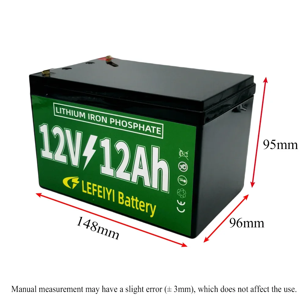 12V 12Ah lithium battery pack, used as a power source for electric vehicles, solar street lights, and other devices