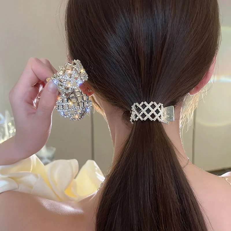 New Pearl Rhinestone Hair Claws Girl for Women High Ponytail Clip Fixed Hairpin Fashion Hair Accessories Headwear Gifts