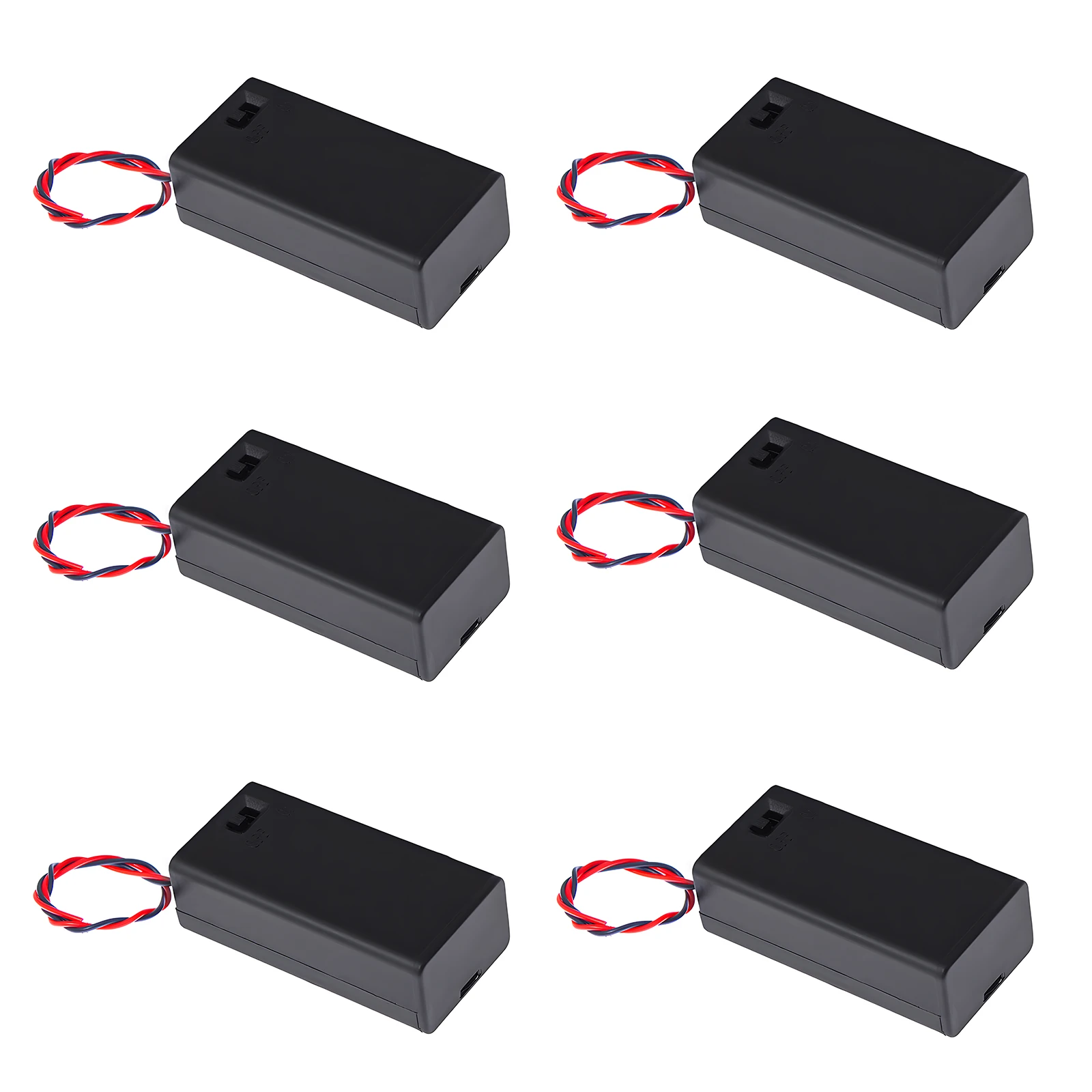 9V Battery Pack, Switched, Wired, Widely Used for Student Experiments or Other Devices Using 9V Batteries,  6 Pcs