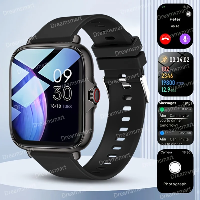 2025 New High-Definition Full-Touch Smartwatch, Unisex, Supports Wireless Calls/Texting/Multiple Sports Modes/Remote Camera