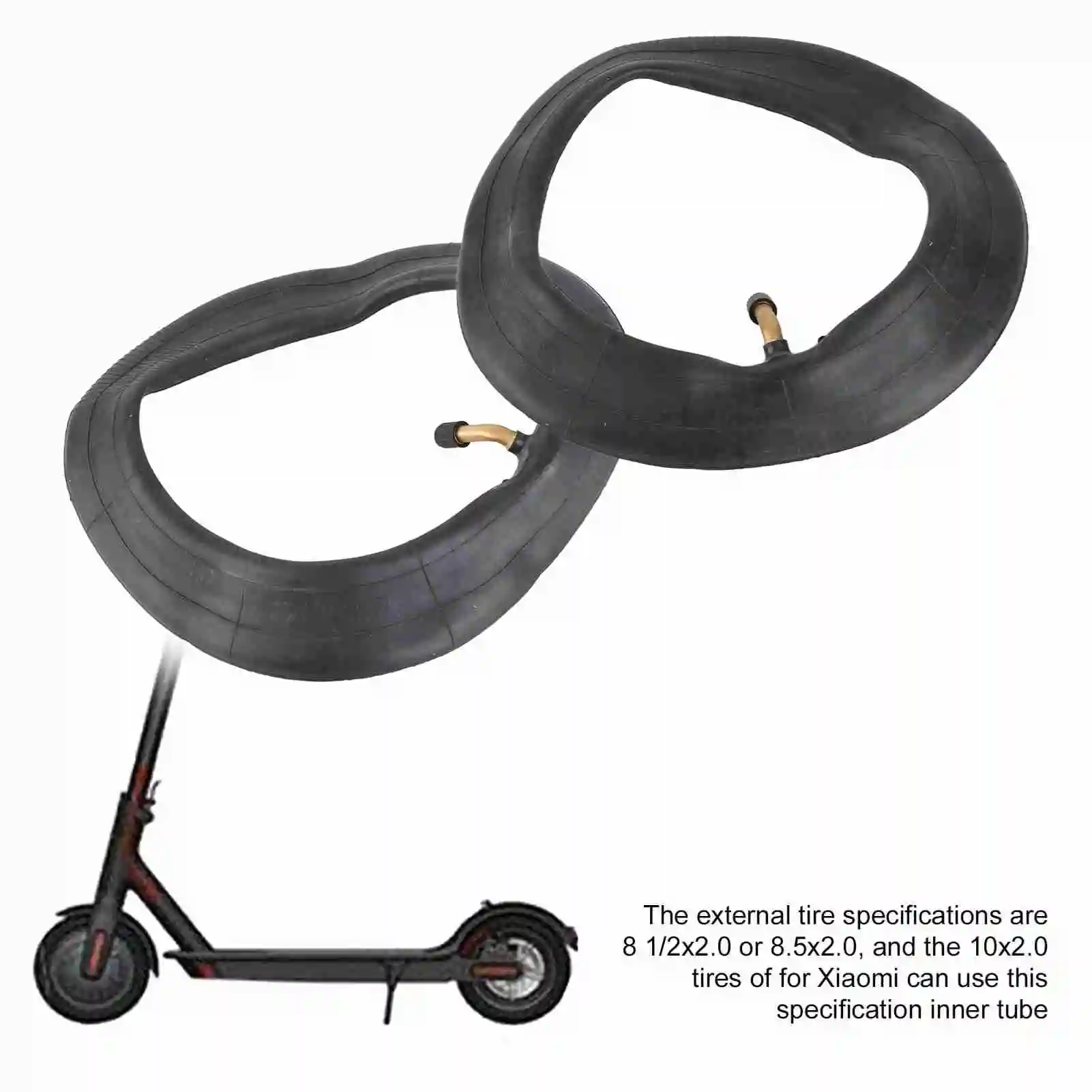 

2 упаковки, изогнутая внутренняя трубка 8 1/2x2 + инструмент для шин, надувная утолщенная усиленная внутренняя трубка для электрического скутера M365