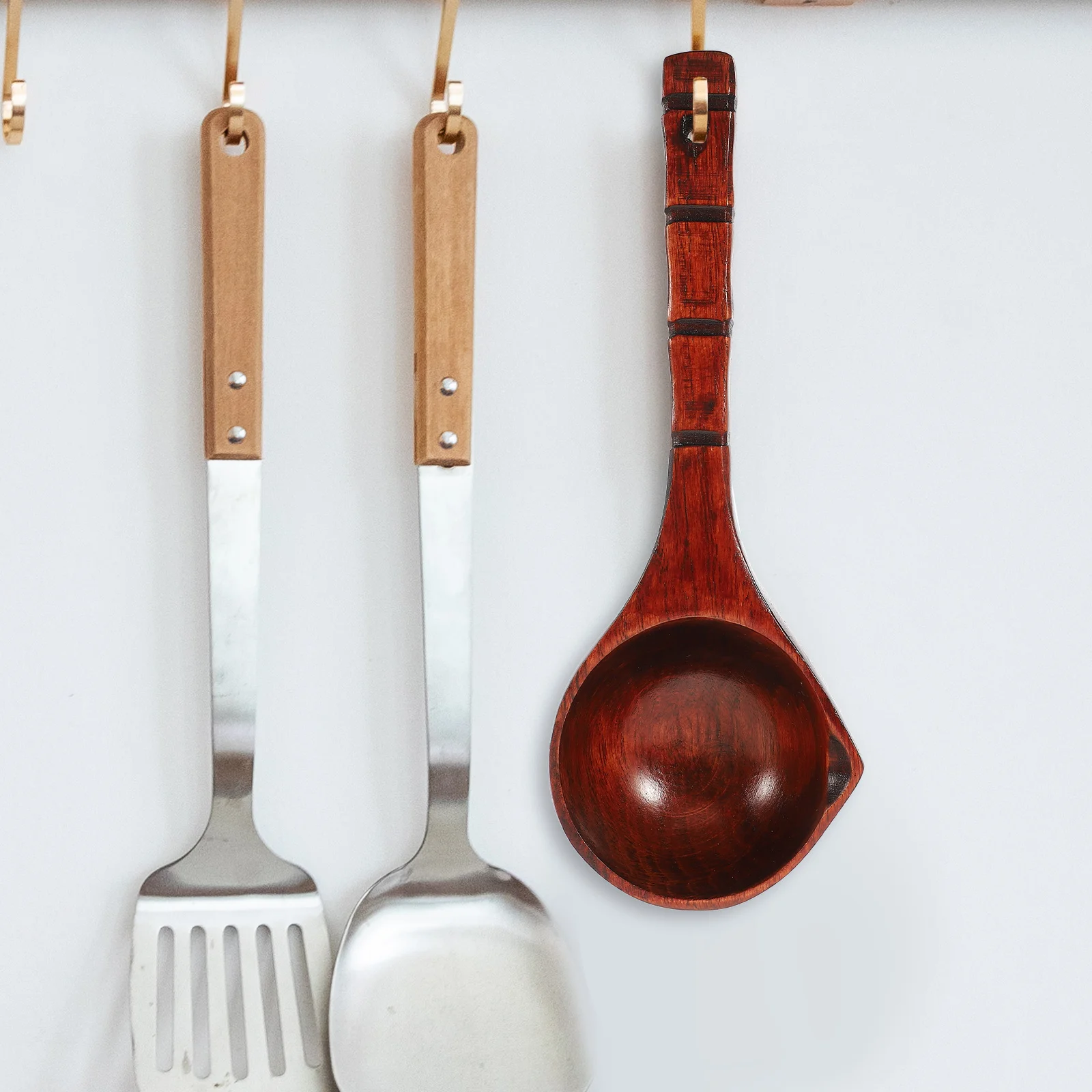 

1Pcs Sauna Room Wooden Water Ladle Large Scoop Multi-Functional Kitchen Cooking Stirring Spoon Household Watering Tool