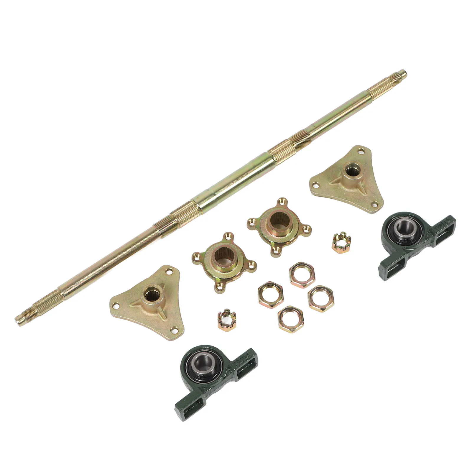 24inch Rear Axle Shaft Kit Metal Anti Impact Hubs Fixing Mounts Flanges Set for 50‑150CC ATVs Quads Drift Trikes hot