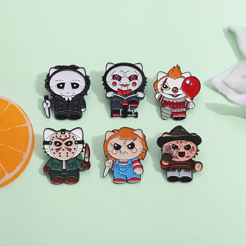 

Cartoon Creepy Enamel Pins Halloween Dagger Lapel Badges Brooches Punk Gothic Jewelry Accessories for Backpack Clothes Wholesale