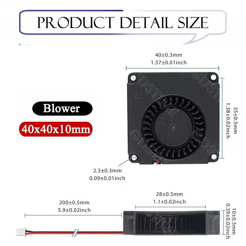 2 pçs gdstime 40mm ventilador de impressora 3d 12v 24v 5v 4010 ventilador acessórios de refrigeração da impressora dc turbo ventilador ventiladores radiais 40x40x10mm