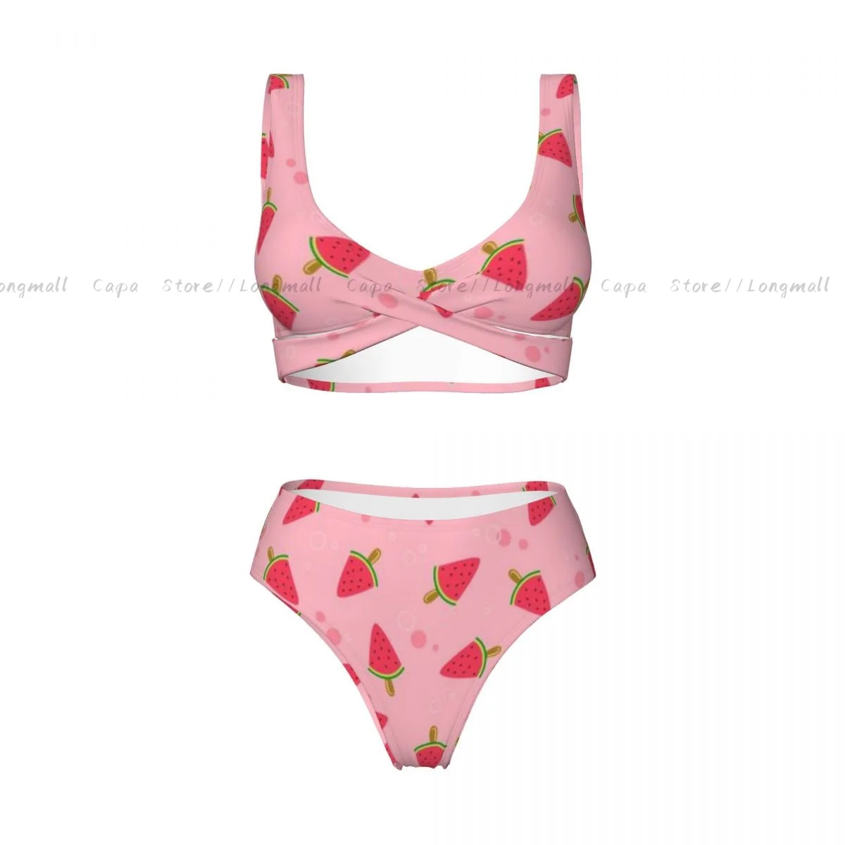 Sexy Bikini Set Cartoon Wassermelone Früchte Muster Bademode Frauen Zwei Stücke Badeanzug Bademode Weibliche Badeanzüge