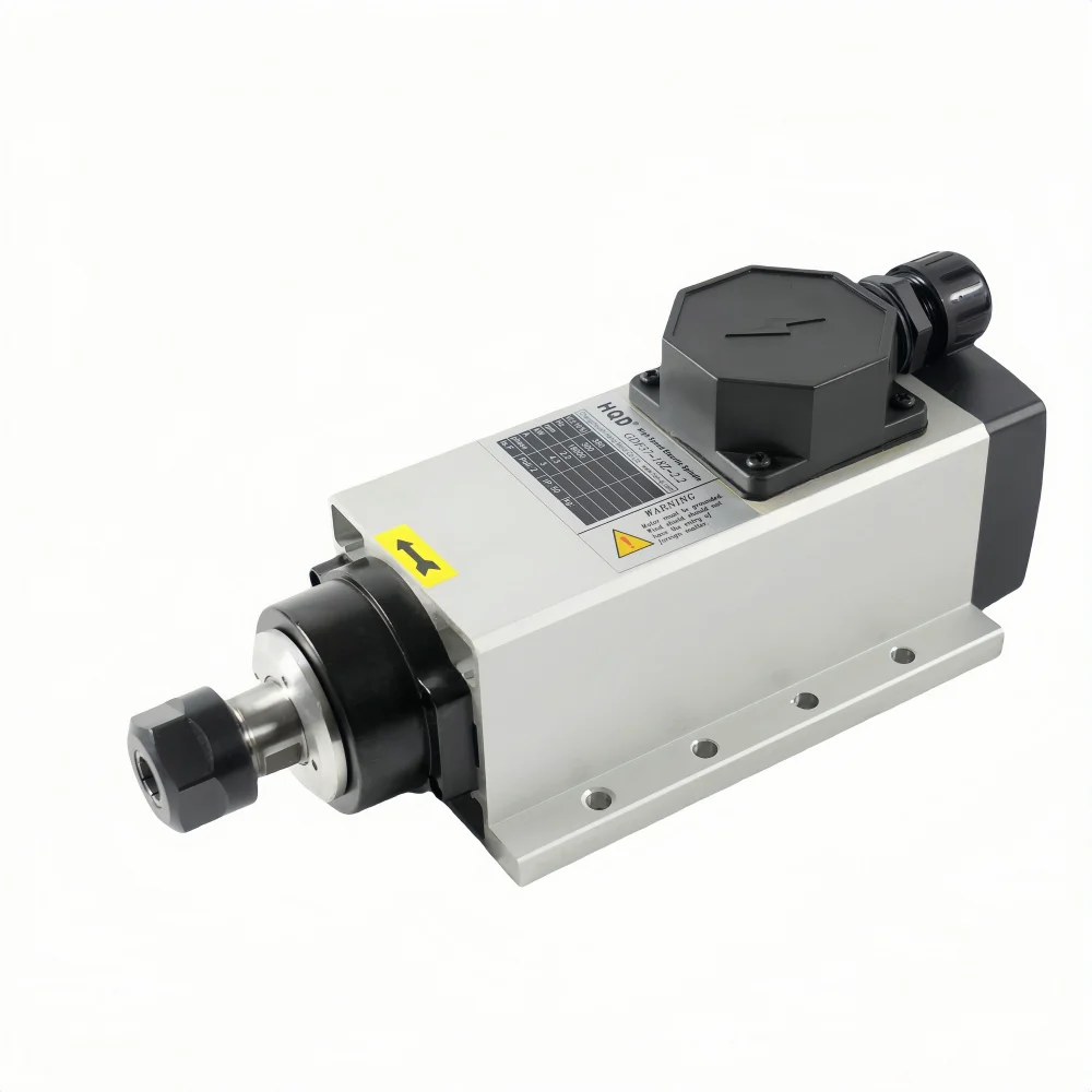 GDF37-18Z/2.2 ER20 18000rpm Motor de husillo de enfriamiento de aire de forma cuadrada 2.2KW Nueva condición para fresado de madera