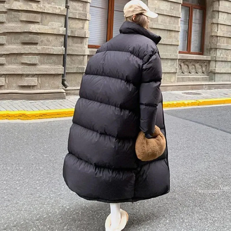 New Winter Thickn Warm Down Cotton Coat Women's Korean Large Quilt Cotton Clothes Long Parker Overcoat Female Cold Padded Jacket
