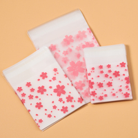 100pcs Plastic Packing Bags Flower Self-Adhesive Bags OPP Pouches for Jewelry Gifts Biscuits Candy Cookies Packaging