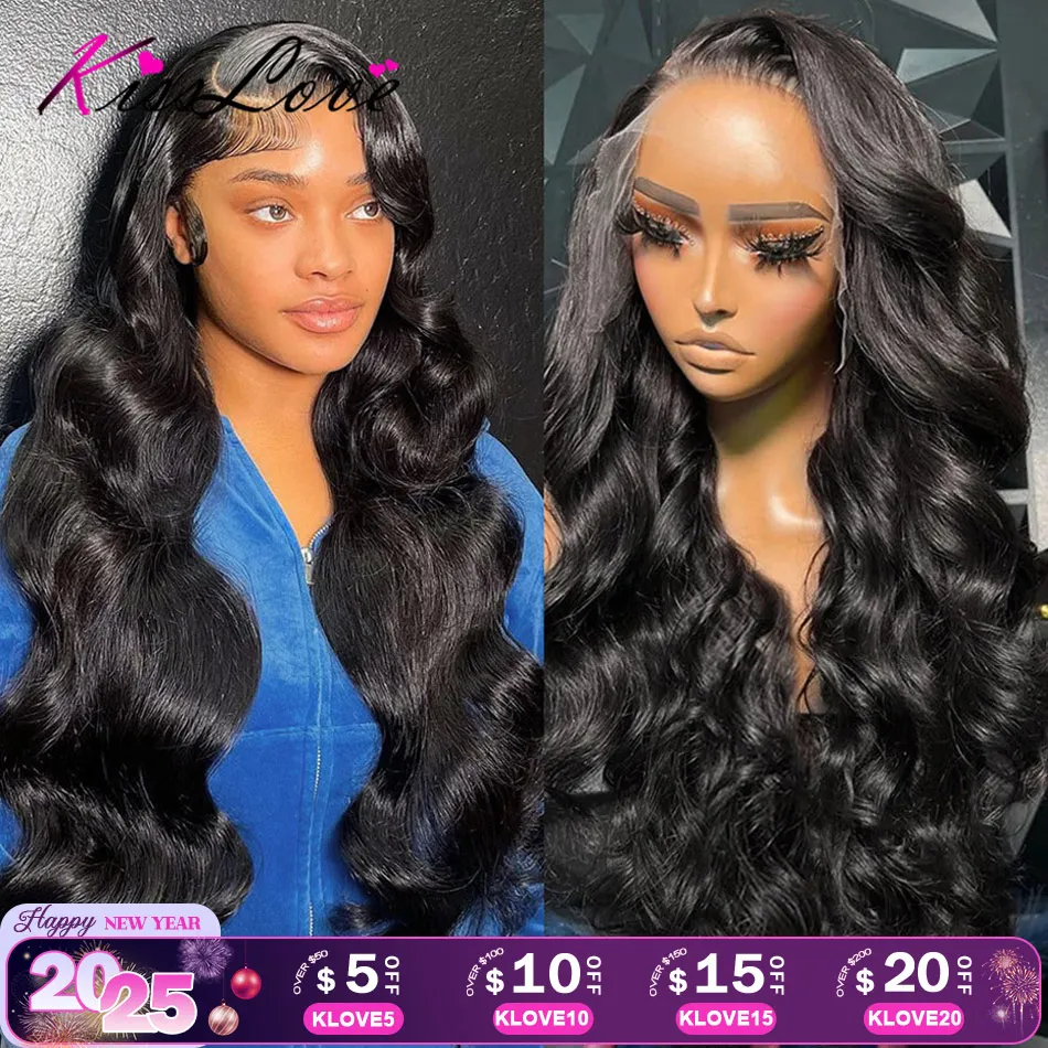 Kiss Love Body Wave 13x 4/13x6 HD pelucas de cabello humano con encaje Frontal prearrancado 5x5 HD pelucas con cierre de encaje 360 peluca Frontal