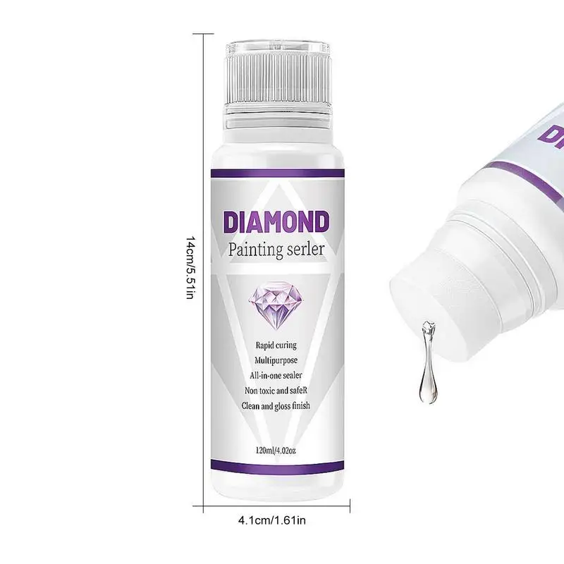 120ML Diamond Painting Sealer 5D Diamond Painting Art Glue Permanent Hold & Shine Effect Sealer Diamond Painting Puzzle