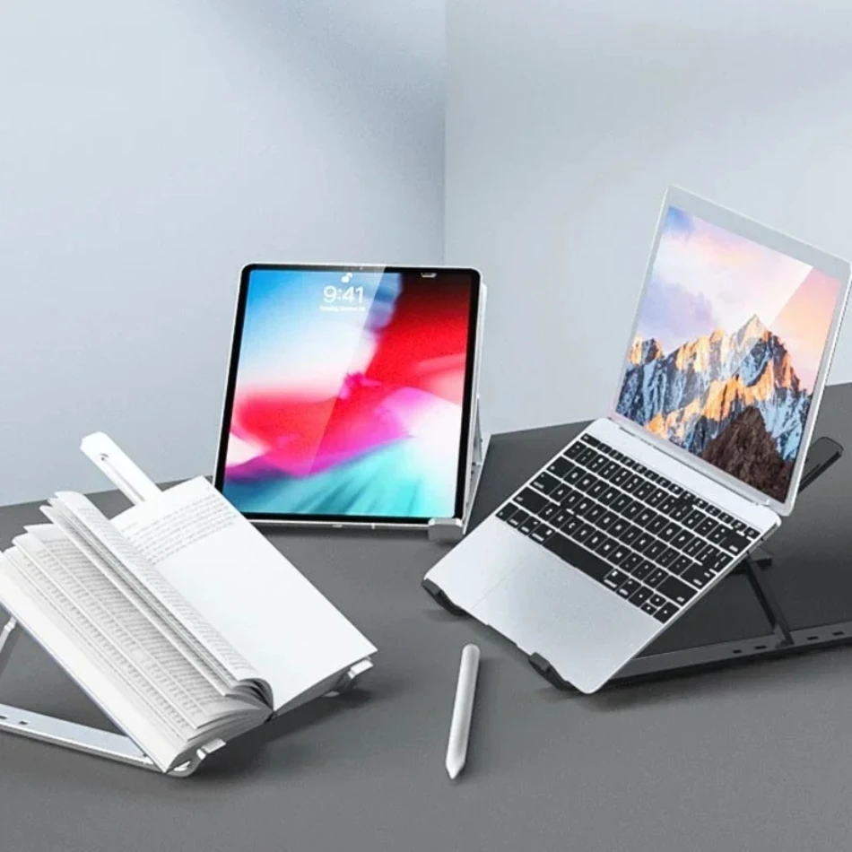 Portable Desktop Laptop Tablet Phone Holder Stand Foldable Desk Lazy Bracket For iPhone 16 15 iPad Macbook Mobile Phone Notebook