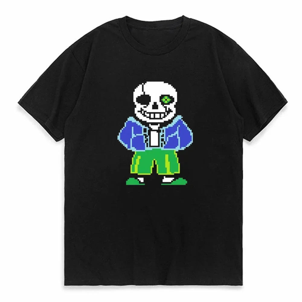 Game Undertale T Shirt Skull Brother Sans Papyrus Cartoon Printed Black T Shirts Short Sleeve Tees O-Neck Mens Top Tee