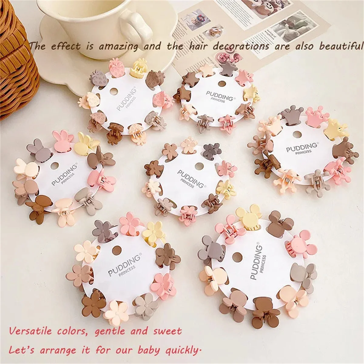10Pcs/Set Mini Cute Oatmeal Color Clip Hyuna Style Solid Color Hair Clip Children's Bangs Broken Hair Clip Hair Accessories image 3