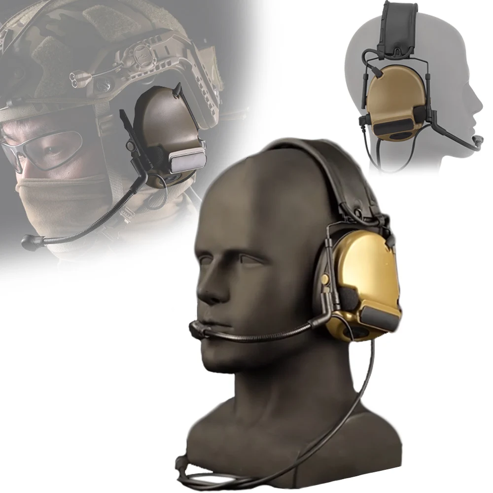 Airsoft Tactical Headset, Sound Pickup and Noise Reduction Tactical Head Mounted Communication Headphones, for Cs CQB Paintball