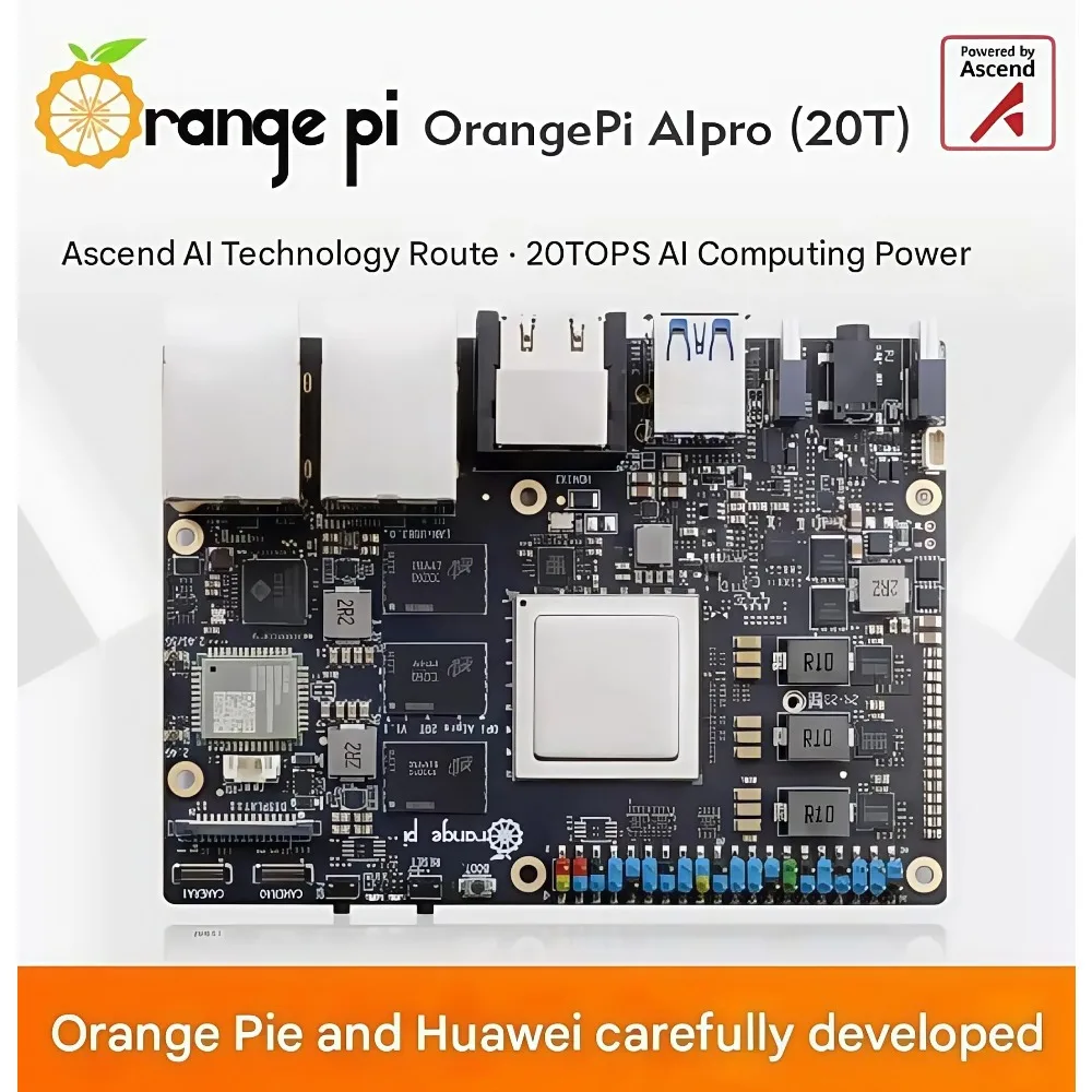 AvaCoreOrangePi Ascend AIPro Development Board AI Processor 20Tops Computing Power Onboard WiFi Bluetooth 12G/24G Optional