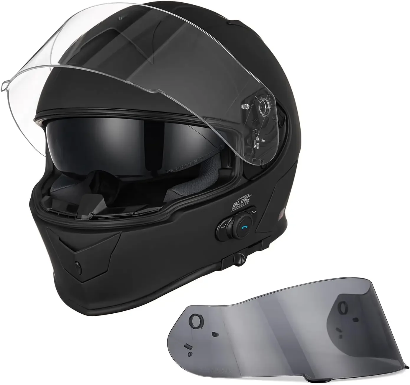 

Bluetooth Integrated Full Face Motorcycle Helmet with Dual Visor
