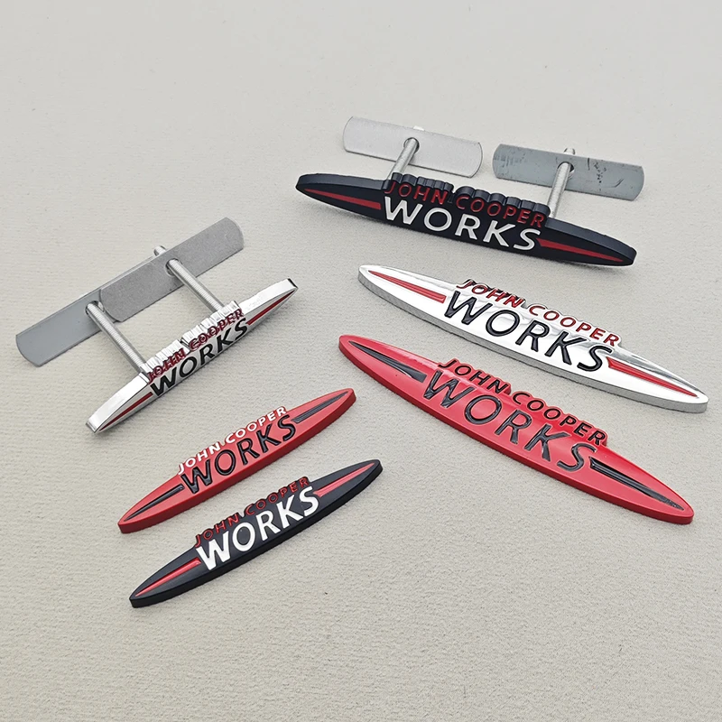 3D Metal Logo John Cooper Works Embelm Car Grill Badge Trunk Sticker For Mini R60 F56 R56 F54 F57 R70 JCW F60 F55 Accessories