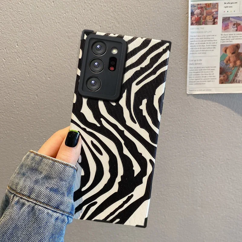 For Funda Samsung Galaxy S24 S23 S22 S 23 Ultra S20 FE S20FE S23Ultra S24Ultra 5G Case Cute Men Women Zebra Leather Phone Cover