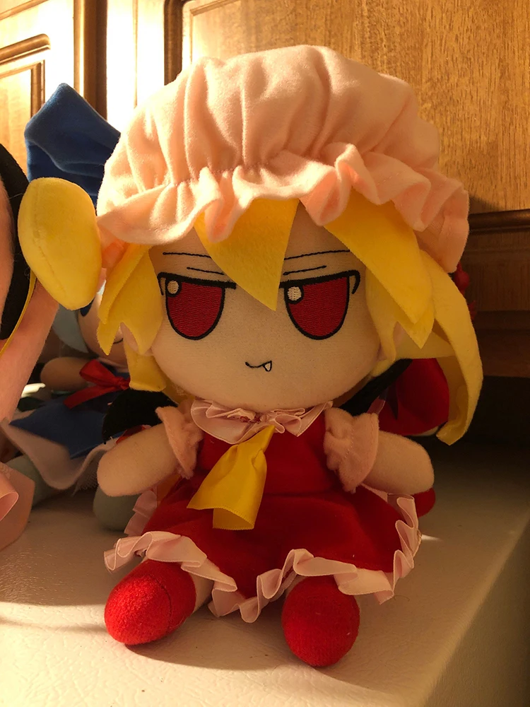 Projeto TouHou Flandre Boneca de pelúcia escarlate, Boneca de desenho animado, Dormir, Totoro, Anime, Brinquedo sentado, Presente para fãs,