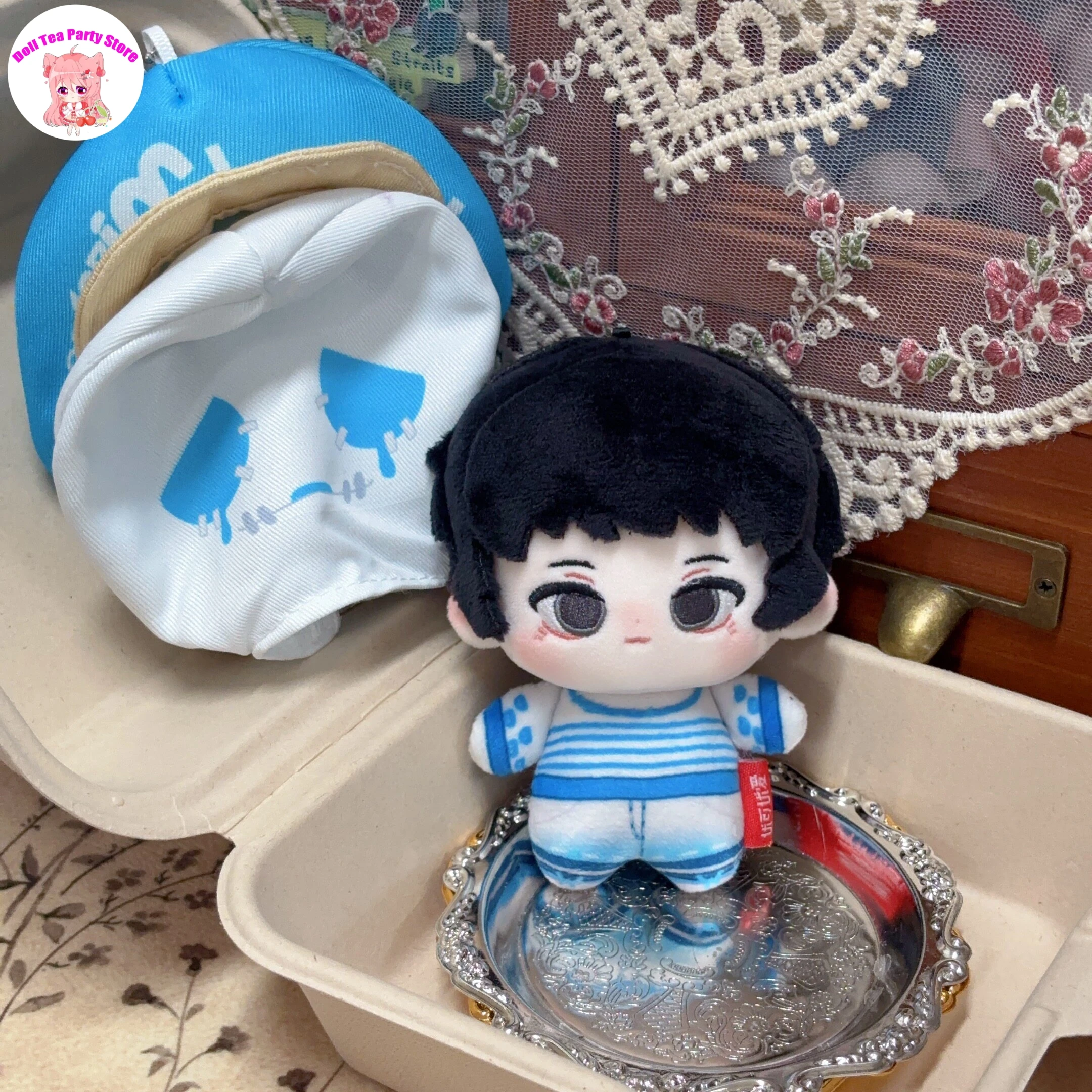 Robbie White Axe Boy 10cm Cotton Doll Original 10CM Anime Identity Ⅴ Cute Cartoon Plush Stuffed Hanging Pendant Toys